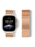 For Apple Watch Series 10 46mm / Ultra 2 Ultra 49mm /  Series 9 8 7 45mm / 6 5 4 SE (2023) SE (2022) SE 44mm / 3 2 1 42mm Magnetic Watch Strap 316L Stainless Steel Wristband - Rose Gold