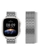 For Apple Watch Series 10 46mm / Ultra 2 Ultra 49mm /  Series 9 8 7 45mm / 6 5 4 SE (2023) SE (2022) SE 44mm / 3 2 1 42mm Magnetic Watch Strap 316L Stainless Steel Wristband - Titanium Color