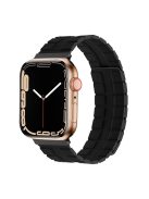 For Apple Watch Series 10 46mm / Ultra 2 Ultra 49mm /  Series 9 8 7 45mm / 6 5 4 SE (2023) SE (2022) SE 44mm / 3 2 1 42mm Magnetic Watch Strap Genuine Cow Leather Band - Black