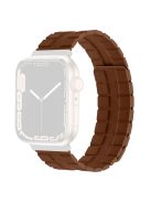 For Apple Watch Series 10 46mm / Ultra 2 Ultra 49mm /  Series 9 8 7 45mm / 6 5 4 SE (2023) SE (2022) SE 44mm / 3 2 1 42mm Magnetic Watch Strap Genuine Cow Leather Band - Coffee