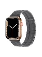 For Apple Watch Series 10 46mm / Ultra 2 Ultra 49mm /  Series 9 8 7 45mm / 6 5 4 SE (2023) SE (2022) SE 44mm / 3 2 1 42mm Magnetic Watch Strap Genuine Cow Leather Band - Grey