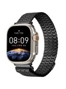 For Apple Watch Series 10 46mm / Ultra 2 Ultra 49mm /  Series 9 8 7 45mm / 6 5 4 SE (2023) SE (2022) SE 44mm / 3 2 1 42mm Magnetic Watch Strap Stainless Steel Wristband - Black