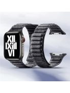 For Apple Watch Series 10 46mm / Ultra 2 Ultra 49mm /  Series 9 8 7 45mm / 6 5 4 SE (2023) SE (2022) SE 44mm / 3 2 1 42mm Magnetic Watch Strap Suede Leather Watchband - Dark Grey