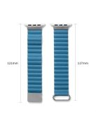 For Apple Watch Series 10 46mm / Ultra 2 Ultra 49mm /  Series 9 8 7 45mm / 6 5 4 SE (2023) SE (2022) SE 44mm / 3 2 1 42mm Magnetic Watchband Leather Watch Strap - Black / Grey