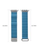 For Apple Watch Series 10 46mm / Ultra 2 Ultra 49mm /  Series 9 8 7 45mm / 6 5 4 SE (2023) SE (2022) SE 44mm / 3 2 1 42mm Magnetic Watchband Leather Watch Strap - Rose Gold / Light Grey