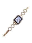 For Apple Watch Series 10 46mm / Ultra 2 Ultra 49mm /  Series 9 8 7 45mm / 6 5 4 SE (2023) SE (2022) SE 44mm / 3 2 1 42mm Metal O-Shape Watch Strap with Rhinestone - Gold