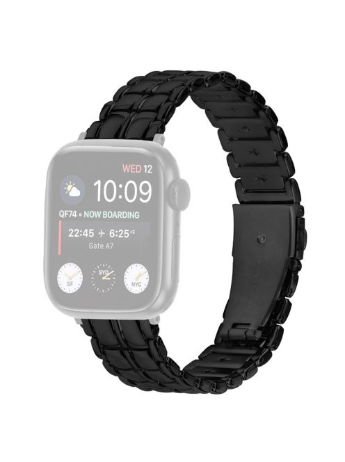 For Apple Watch Series 10 46mm / Ultra 2 Ultra 49mm /  Series 9 8 7 45mm / 6 5 4 SE (2023) SE (2022) SE 44mm / 3 2 1 42mm Metal Watch Band Wrist Strap - Black