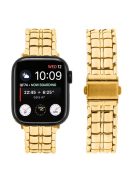 For Apple Watch Series 10 46mm / Ultra 2 Ultra 49mm /  Series 9 8 7 45mm / 6 5 4 SE (2023) SE (2022) SE 44mm / 3 2 1 42mm Metal Watch Band Wrist Strap - Gold