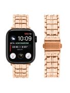 For Apple Watch Series 10 46mm / Ultra 2 Ultra 49mm /  Series 9 8 7 45mm / 6 5 4 SE (2023) SE (2022) SE 44mm / 3 2 1 42mm Metal Watch Band Wrist Strap - Rose Gold