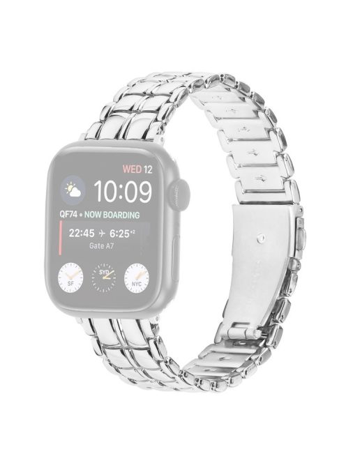 For Apple Watch Series 10 46mm / Ultra 2 Ultra 49mm /  Series 9 8 7 45mm / 6 5 4 SE (2023) SE (2022) SE 44mm / 3 2 1 42mm Metal Watch Band Wrist Strap - Silver