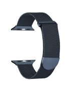 For Apple Watch Series 10 46mm / Ultra 2 Ultra 49mm /  Series 9 8 7 45mm / 6 5 4 SE (2023) SE (2022) SE 44mm / 3 2 1 42mm Metal Watch Strap Milanese Magnetic Watchband - Midnight Color