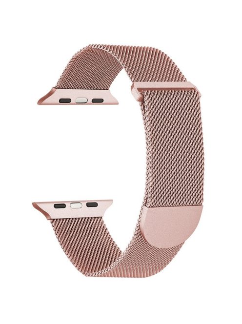 For Apple Watch Series 10 46mm / Ultra 2 Ultra 49mm /  Series 9 8 7 45mm / 6 5 4 SE (2023) SE (2022) SE 44mm / 3 2 1 42mm Metal Watch Strap Milanese Magnetic Watchband - Pink