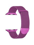 For Apple Watch Series 10 46mm / Ultra 2 Ultra 49mm /  Series 9 8 7 45mm / 6 5 4 SE (2023) SE (2022) SE 44mm / 3 2 1 42mm Metal Watch Strap Milanese Magnetic Watchband - Purple