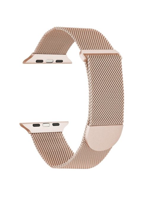 For Apple Watch Series 10 46mm / Ultra 2 Ultra 49mm /  Series 9 8 7 45mm / 6 5 4 SE (2023) SE (2022) SE 44mm / 3 2 1 42mm Metal Watch Strap Milanese Magnetic Watchband - Retro Gold