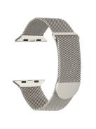 For Apple Watch Series 10 46mm / Ultra 2 Ultra 49mm /  Series 9 8 7 45mm / 6 5 4 SE (2023) SE (2022) SE 44mm / 3 2 1 42mm Metal Watch Strap Milanese Magnetic Watchband - Starlight