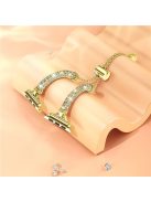 For Apple Watch Series 10 46mm / Ultra 2 Ultra 49mm /  Series 9 8 7 45mm / 6 5 4 SE (2023) SE (2022) SE 44mm / 3 2 1 42mm Metal Watch Strap Rhinestone Decorated Stretch Jewelry Wrist Band - Gold