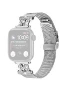 For Apple Watch Series 10 46mm / Ultra 2 Ultra 49mm /  Series 9 8 7 45mm / 6 5 4 SE (2023) SE (2022) SE 44mm / 3 2 1 42mm Milanese Mesh Stainless Steel Watch Strap - Silver