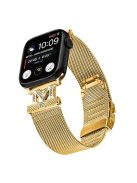 For Apple Watch Series 10 46mm / Ultra 2 Ultra 49mm /  Series 9 8 7 45mm / 6 5 4 SE (2023) SE (2022) SE 44mm / 3 2 1 42mm Milanese Stainless Steel Band Rhinestone Decor Strap - Gold