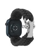 For Apple Watch Series 10 46mm / Ultra 2 Ultra 49mm /  Series 9 8 7 45mm / 6 5 4 SE (2023) SE (2022) SE 44mm / 3 2 1 42mm Nylon Braided Watch Band - Black