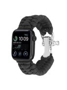 For Apple Watch Series 10 46mm / Ultra 2 Ultra 49mm /  Series 9 8 7 45mm / 6 5 4 SE (2023) SE (2022) SE 44mm / 3 2 1 42mm Nylon Braided Watch Band - Black