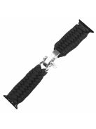 For Apple Watch Series 10 46mm / Ultra 2 Ultra 49mm /  Series 9 8 7 45mm / 6 5 4 SE (2023) SE (2022) SE 44mm / 3 2 1 42mm Nylon Braided Watch Band - Black