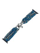 For Apple Watch Series 10 46mm / Ultra 2 Ultra 49mm /  Series 9 8 7 45mm / 6 5 4 SE (2023) SE (2022) SE 44mm / 3 2 1 42mm Nylon Braided Watch Band - Blue Camo