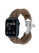 For Apple Watch Series 10 46mm / Ultra 2 Ultra 49mm /  Series 9 8 7 45mm / 6 5 4 SE (2023) SE (2022) SE 44mm / 3 2 1 42mm Nylon Braided Watch Band - Brown