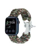 For Apple Watch Series 10 46mm / Ultra 2 Ultra 49mm /  Series 9 8 7 45mm / 6 5 4 SE (2023) SE (2022) SE 44mm / 3 2 1 42mm Nylon Braided Watch Band - Green Camo