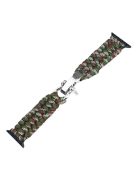 For Apple Watch Series 10 46mm / Ultra 2 Ultra 49mm /  Series 9 8 7 45mm / 6 5 4 SE (2023) SE (2022) SE 44mm / 3 2 1 42mm Nylon Braided Watch Band - Green Camo