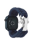 For Apple Watch Series 10 46mm / Ultra 2 Ultra 49mm /  Series 9 8 7 45mm / 6 5 4 SE (2023) SE (2022) SE 44mm / 3 2 1 42mm Nylon Braided Watch Band - Midnight Blue