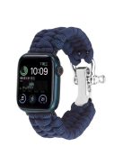 For Apple Watch Series 10 46mm / Ultra 2 Ultra 49mm /  Series 9 8 7 45mm / 6 5 4 SE (2023) SE (2022) SE 44mm / 3 2 1 42mm Nylon Braided Watch Band - Midnight Blue