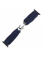 For Apple Watch Series 10 46mm / Ultra 2 Ultra 49mm /  Series 9 8 7 45mm / 6 5 4 SE (2023) SE (2022) SE 44mm / 3 2 1 42mm Nylon Braided Watch Band - Midnight Blue