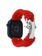 For Apple Watch Series 10 46mm / Ultra 2 Ultra 49mm /  Series 9 8 7 45mm / 6 5 4 SE (2023) SE (2022) SE 44mm / 3 2 1 42mm Nylon Braided Watch Band - Red