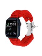 For Apple Watch Series 10 46mm / Ultra 2 Ultra 49mm /  Series 9 8 7 45mm / 6 5 4 SE (2023) SE (2022) SE 44mm / 3 2 1 42mm Nylon Braided Watch Band - Red