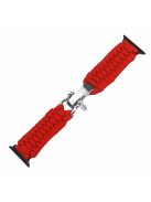 For Apple Watch Series 10 46mm / Ultra 2 Ultra 49mm /  Series 9 8 7 45mm / 6 5 4 SE (2023) SE (2022) SE 44mm / 3 2 1 42mm Nylon Braided Watch Band - Red