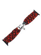 For Apple Watch Series 10 46mm / Ultra 2 Ultra 49mm /  Series 9 8 7 45mm / 6 5 4 SE (2023) SE (2022) SE 44mm / 3 2 1 42mm Nylon Braided Watch Band - Red Black Camo