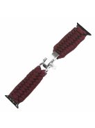 For Apple Watch Series 10 46mm / Ultra 2 Ultra 49mm /  Series 9 8 7 45mm / 6 5 4 SE (2023) SE (2022) SE 44mm / 3 2 1 42mm Nylon Braided Watch Band - Wine Red