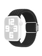 For Apple Watch Series 10 46mm / Ultra 2 Ultra 49mm /  Series 9 8 7 45mm / 6 5 4 SE (2023) SE (2022) SE 44mm / 3 2 1 42mm Nylon Braided Watch Band Magnetic Buckle Wrist Strap - Black