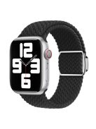 For Apple Watch Series 10 46mm / Ultra 2 Ultra 49mm /  Series 9 8 7 45mm / 6 5 4 SE (2023) SE (2022) SE 44mm / 3 2 1 42mm Nylon Braided Watch Band Magnetic Buckle Wrist Strap - Black