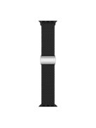 For Apple Watch Series 10 46mm / Ultra 2 Ultra 49mm /  Series 9 8 7 45mm / 6 5 4 SE (2023) SE (2022) SE 44mm / 3 2 1 42mm Nylon Braided Watch Band Magnetic Buckle Wrist Strap - Black