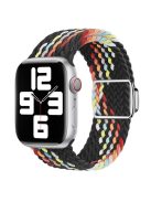 For Apple Watch Series 10 46mm / Ultra 2 Ultra 49mm /  Series 9 8 7 45mm / 6 5 4 SE (2023) SE (2022) SE 44mm / 3 2 1 42mm Nylon Braided Watch Band Magnetic Buckle Wrist Strap - Black Rainbow