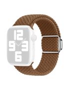 For Apple Watch Series 10 46mm / Ultra 2 Ultra 49mm /  Series 9 8 7 45mm / 6 5 4 SE (2023) SE (2022) SE 44mm / 3 2 1 42mm Nylon Braided Watch Band Magnetic Buckle Wrist Strap - Brown