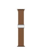 For Apple Watch Series 10 46mm / Ultra 2 Ultra 49mm /  Series 9 8 7 45mm / 6 5 4 SE (2023) SE (2022) SE 44mm / 3 2 1 42mm Nylon Braided Watch Band Magnetic Buckle Wrist Strap - Brown