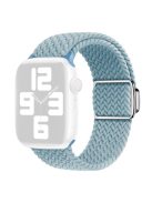 For Apple Watch Series 10 46mm / Ultra 2 Ultra 49mm /  Series 9 8 7 45mm / 6 5 4 SE (2023) SE (2022) SE 44mm / 3 2 1 42mm Nylon Braided Watch Band Magnetic Buckle Wrist Strap - Cyan