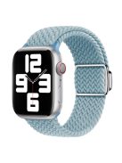 For Apple Watch Series 10 46mm / Ultra 2 Ultra 49mm /  Series 9 8 7 45mm / 6 5 4 SE (2023) SE (2022) SE 44mm / 3 2 1 42mm Nylon Braided Watch Band Magnetic Buckle Wrist Strap - Cyan