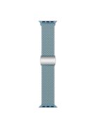 For Apple Watch Series 10 46mm / Ultra 2 Ultra 49mm /  Series 9 8 7 45mm / 6 5 4 SE (2023) SE (2022) SE 44mm / 3 2 1 42mm Nylon Braided Watch Band Magnetic Buckle Wrist Strap - Cyan