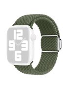 For Apple Watch Series 10 46mm / Ultra 2 Ultra 49mm /  Series 9 8 7 45mm / 6 5 4 SE (2023) SE (2022) SE 44mm / 3 2 1 42mm Nylon Braided Watch Band Magnetic Buckle Wrist Strap - Dark Green