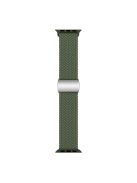 For Apple Watch Series 10 46mm / Ultra 2 Ultra 49mm /  Series 9 8 7 45mm / 6 5 4 SE (2023) SE (2022) SE 44mm / 3 2 1 42mm Nylon Braided Watch Band Magnetic Buckle Wrist Strap - Dark Green