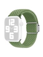 For Apple Watch Series 10 46mm / Ultra 2 Ultra 49mm /  Series 9 8 7 45mm / 6 5 4 SE (2023) SE (2022) SE 44mm / 3 2 1 42mm Nylon Braided Watch Band Magnetic Buckle Wrist Strap - Green