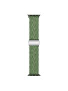 For Apple Watch Series 10 46mm / Ultra 2 Ultra 49mm /  Series 9 8 7 45mm / 6 5 4 SE (2023) SE (2022) SE 44mm / 3 2 1 42mm Nylon Braided Watch Band Magnetic Buckle Wrist Strap - Green